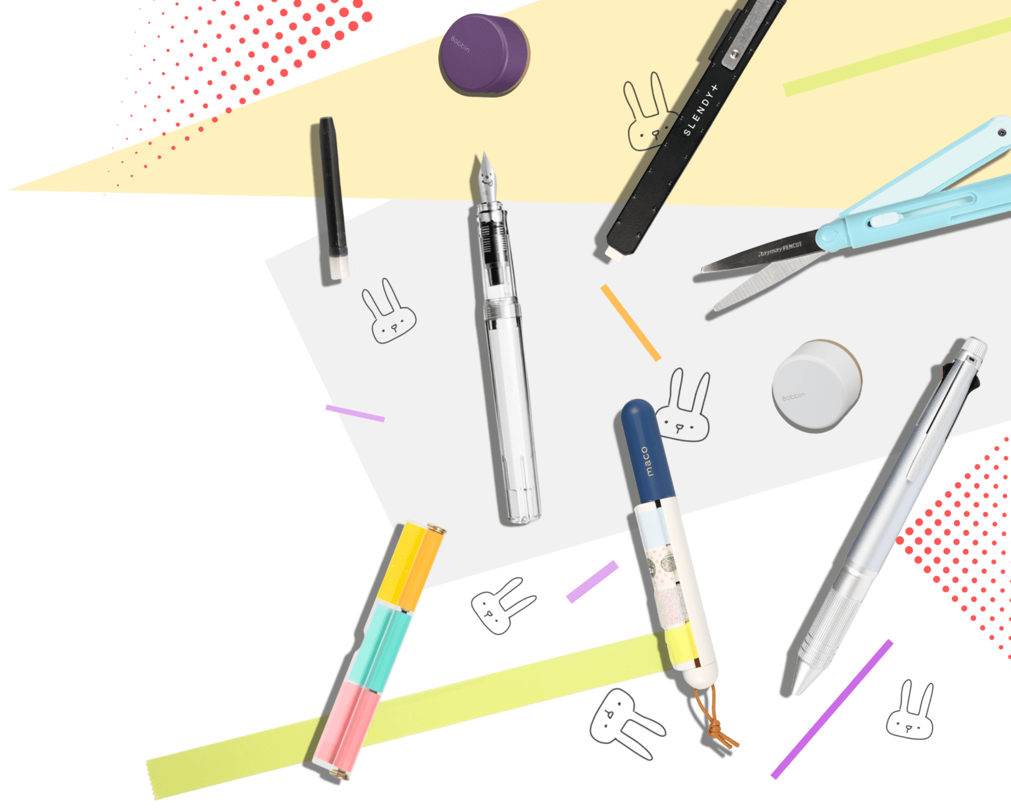 Journaling with a washi tape dispenser maco by kanmido