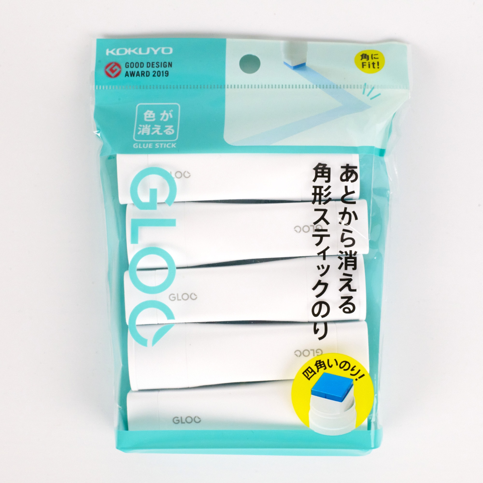 Product image of Award-winning square design glue sticks for clean, corner-to-corner gluing that dries invisible. Gloo Square Glue Sticks Pack of 5 1